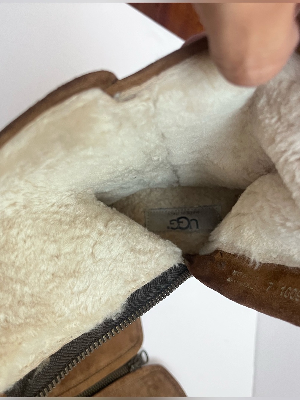 Uggs Classic Brown Suede Shearling-Lined Boots - Picture 6 of 6